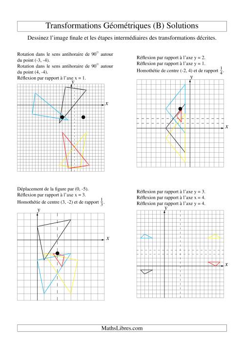 Transformation variées -- Figures à 3 sommets -- 3 étapes (B) page 2