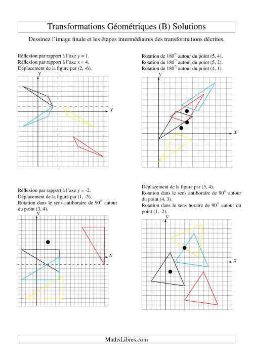 Transformation variées (sans homothétie) -- Figures à 3 sommets -- 3 étapes (B) page 2
