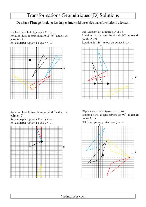 Transformation variées (sans homothétie) -- Figures à 3 sommets -- 3 étapes (D) page 2
