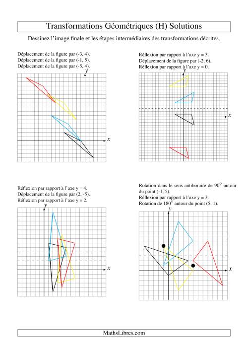 Transformation variées (sans homothétie) -- Figures à 3 sommets -- 3 étapes (H) page 2