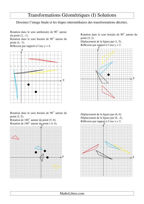 Transformation variées (sans homothétie) -- Figures à 3 sommets -- 3 étapes (I) page 2