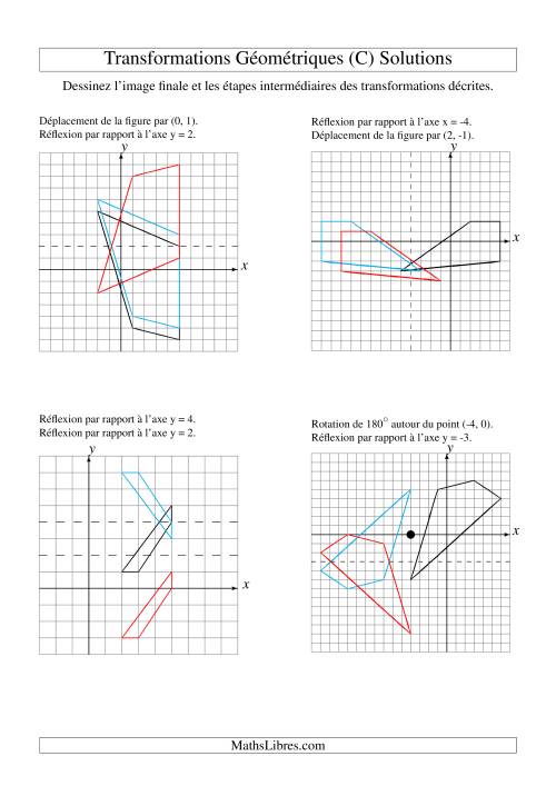 Transformation variées (sans homothétie) -- Figures à 4 sommets -- 2 étapes (C) page 2
