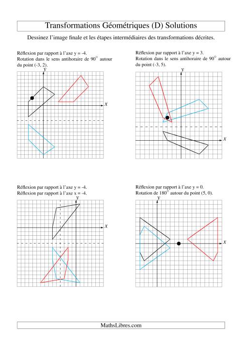 Transformation variées (sans homothétie) -- Figures à 4 sommets -- 2 étapes (D) page 2