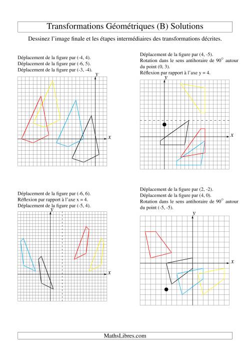 Transformation variées (sans homothétie) -- Figures à 4 sommets -- 3 étapes (B) page 2