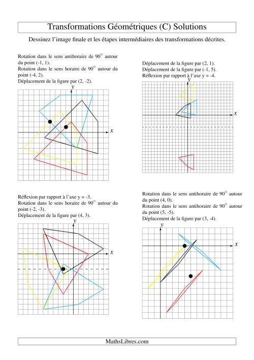Transformation variées (sans homothétie) -- Figures à 4 sommets -- 3 étapes (C) page 2