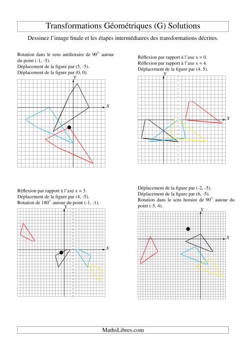 Transformation variées (sans homothétie) -- Figures à 4 sommets -- 3 étapes (G) page 2