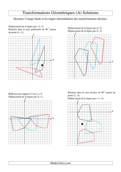 Transformation variées (sans homothétie) -- Figures à 5 sommets -- 2 étapes (A) page 2