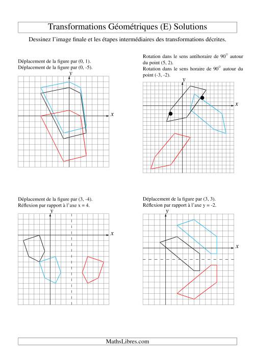 Transformation variées (sans homothétie) -- Figures à 5 sommets -- 2 étapes (E) page 2