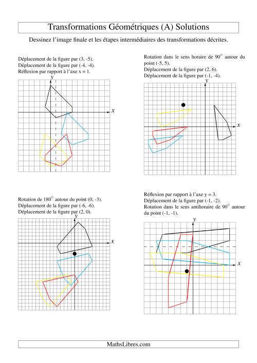 Transformation variées (sans homothétie) -- Figures à 5 sommets -- 3 étapes (A) page 2