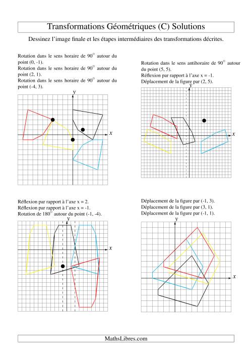 Transformation variées (sans homothétie) -- Figures à 5 sommets -- 3 étapes (C) page 2