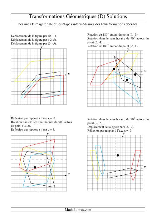 Transformation variées (sans homothétie) -- Figures à 5 sommets -- 3 étapes (D) page 2
