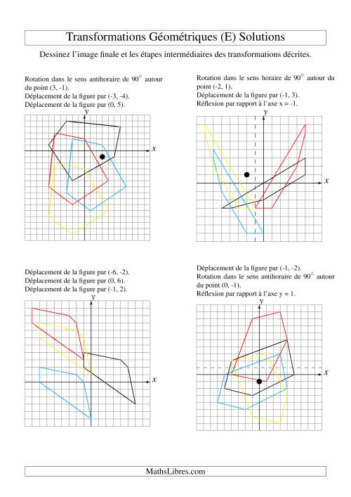 Transformation variées (sans homothétie) -- Figures à 5 sommets -- 3 étapes (E) page 2
