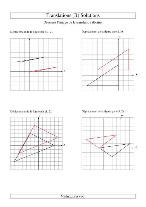 Translation de figures à 3 sommets -- Max 3 unités (B) page 2