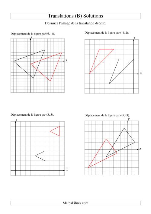 Translation de figures à 3 sommets -- Max 6 unités (B) page 2