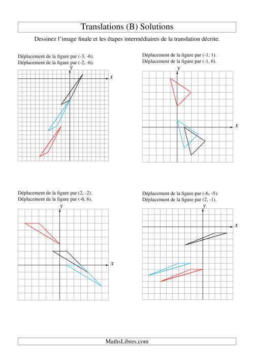Translation de figures à 3 sommets -- Max 6 unités -- 2 étapes (B) page 2