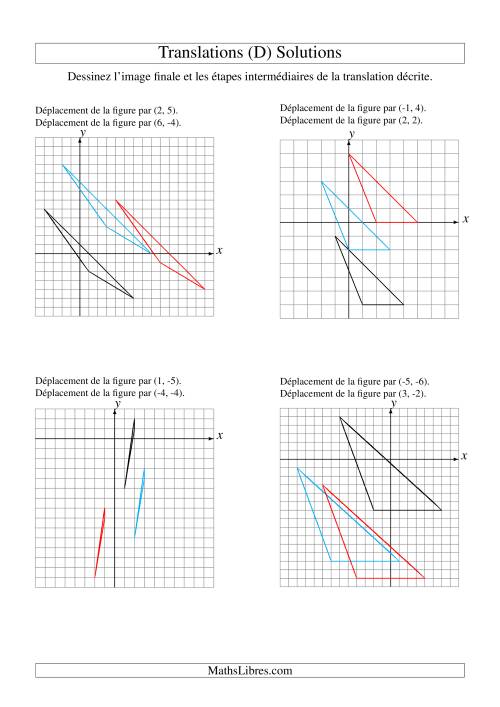 Translation de figures à 3 sommets -- Max 6 unités -- 2 étapes (D) page 2