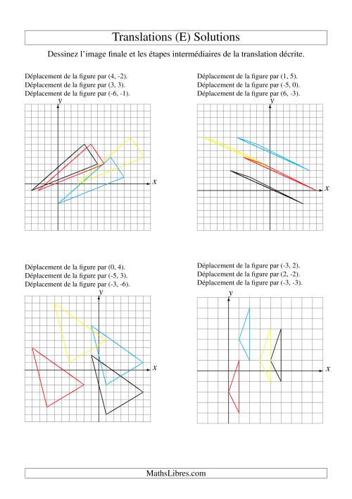 Translation de figures à 3 sommets -- Max 6 unités -- 3 étapes (E) page 2