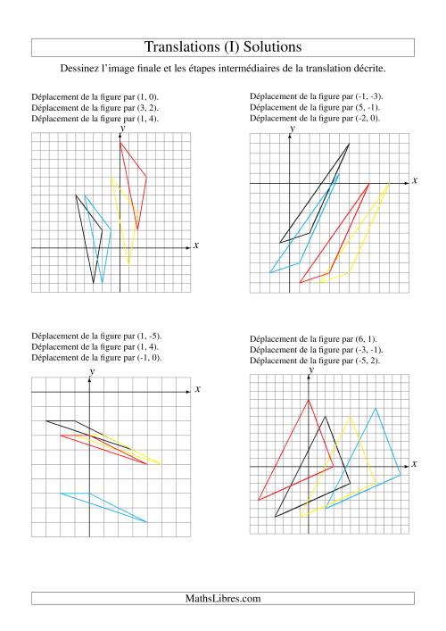 Translation de figures à 3 sommets -- Max 6 unités -- 3 étapes (I) page 2