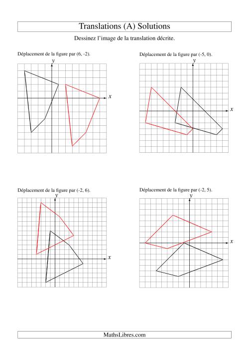 Translation de figures à 4 sommets -- Max 6 unités (A) page 2