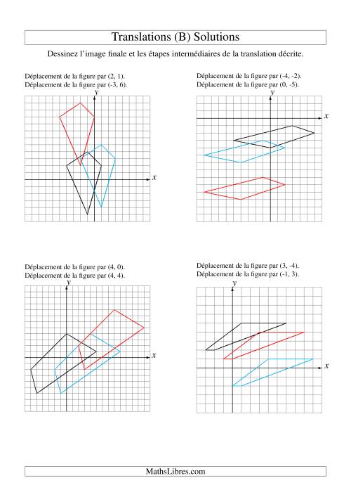 Translation de figures à 4 sommets -- Max 6 unités -- 2 étapes (B) page 2
