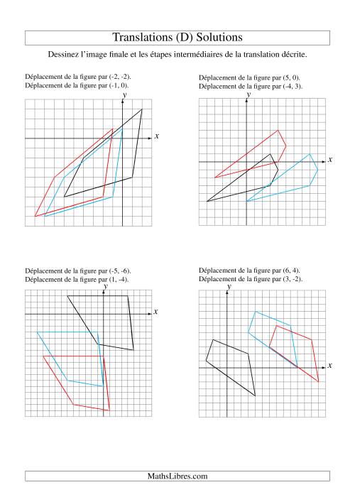Translation de figures à 4 sommets -- Max 6 unités -- 2 étapes (D) page 2