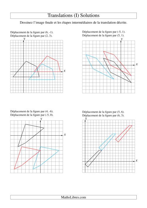 Translation de figures à 4 sommets -- Max 6 unités -- 2 étapes (I) page 2