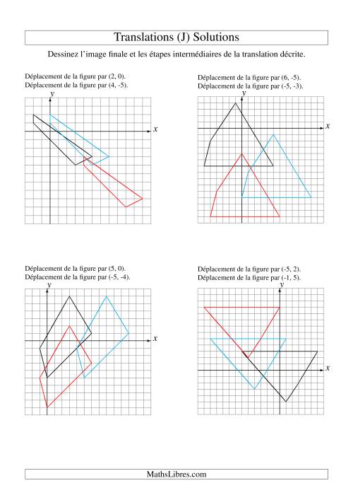 Translation de figures à 4 sommets -- Max 6 unités -- 2 étapes (J) page 2