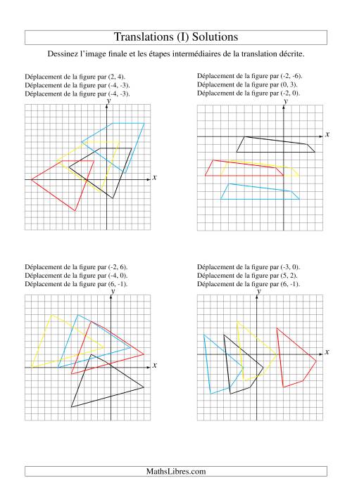 Translation de figures à 4 sommets -- Max 6 unités -- 3 étapes (I) page 2