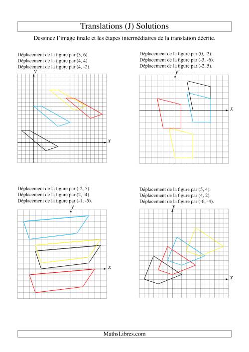 Translation de figures à 4 sommets -- Max 6 unités -- 3 étapes (J) page 2