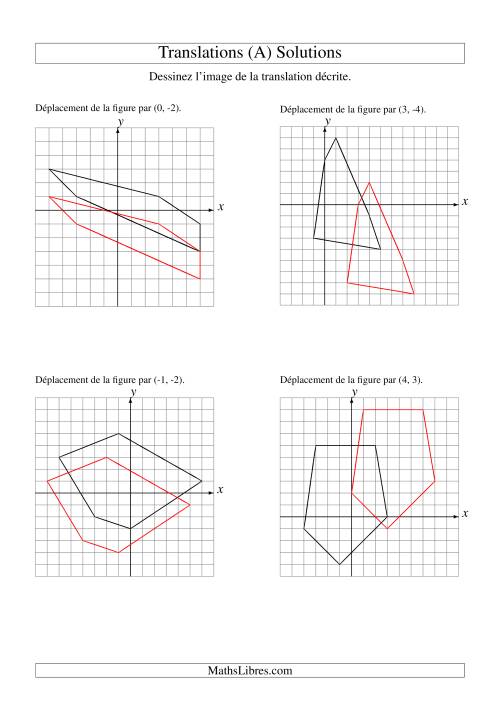 Translation de figures à 5 sommets -- Max 6 unités (A) page 2