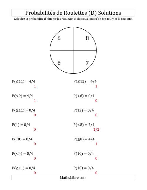 Probabilité -- Roulette à 4 sections (D) page 2