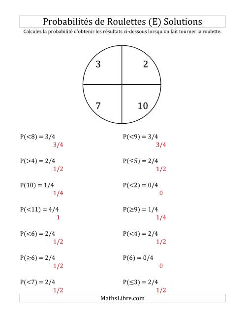 Probabilité -- Roulette à 4 sections (E) page 2
