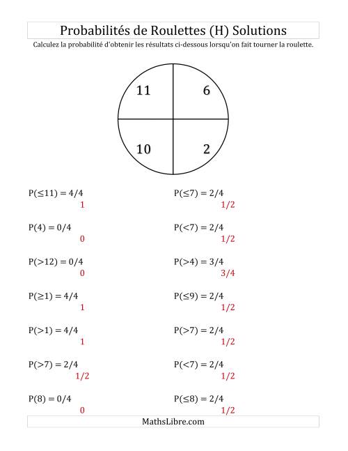 Probabilité -- Roulette à 4 sections (H) page 2