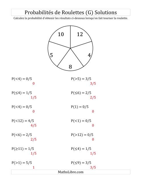 Probabilité -- Roulette à 5 sections (G) page 2