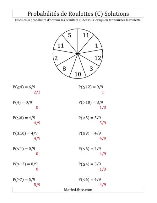 Probabilité -- Roulette à 9 sections (C) page 2