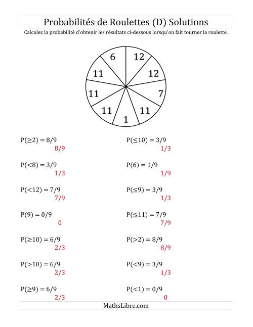 Probabilité -- Roulette à 9 sections (D) page 2