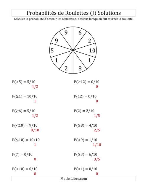 Probabilité -- Roulette à 10 sections (J) page 2