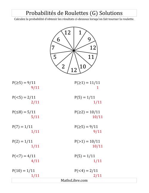 Probabilité -- Roulette à 11 sections (G) page 2