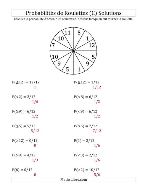 Probabilité -- Roulette à 12 sections (C) page 2