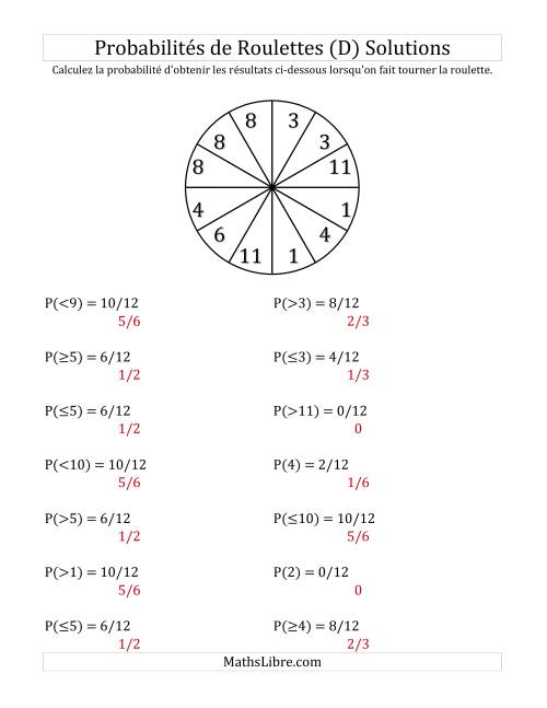 Probabilité -- Roulette à 12 sections (D) page 2