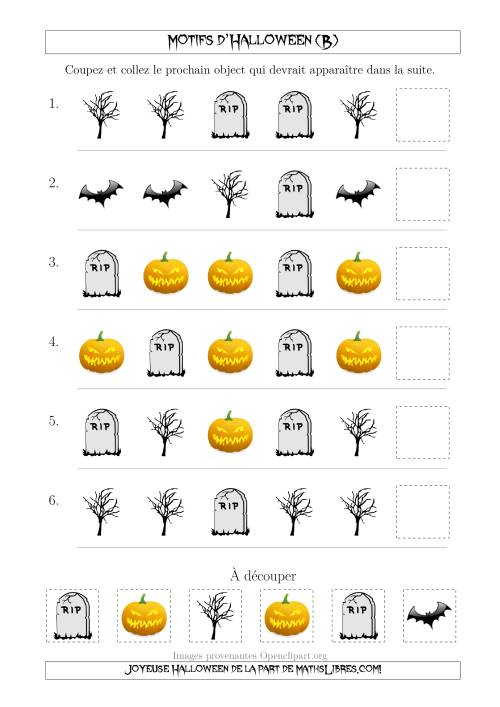 Images de Motifs d'Halloween Effrayants avec une Seule Particularité (Forme) (B)