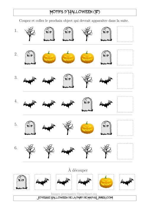 Images de Motifs d'Halloween Effrayants avec une Seule Particularité (Forme) (F)