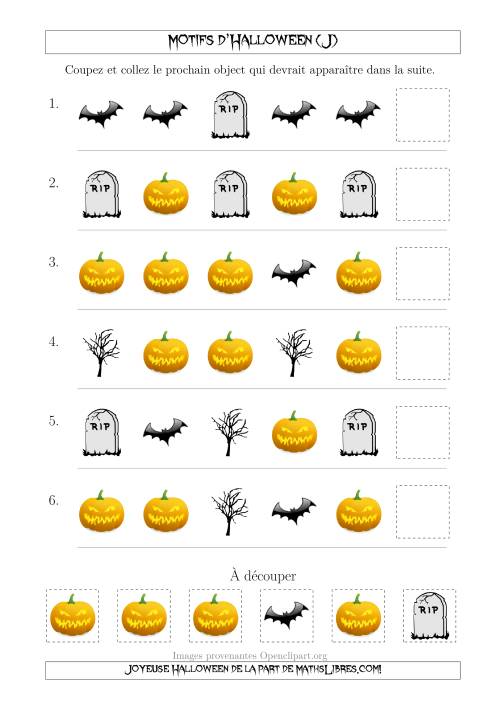 Images de Motifs d'Halloween Effrayants avec une Seule Particularité (Forme) (J)