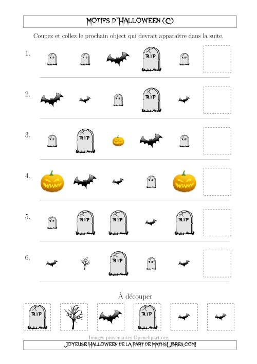 Images de Motifs d'Halloween Effrayants avec Deux Particularités (Forme & Taille) (C)