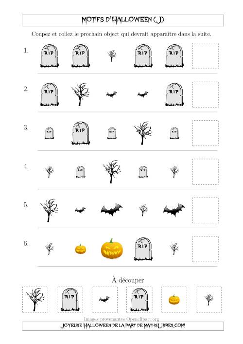 Images de Motifs d'Halloween Effrayants avec Deux Particularités (Forme & Taille) (J)