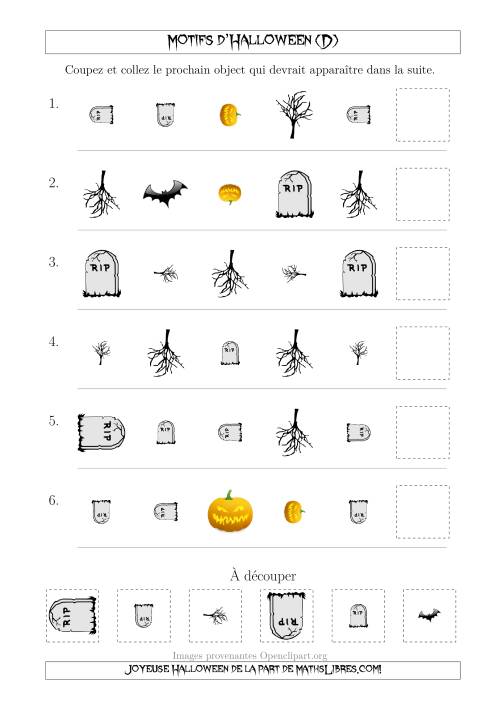 Images de Motifs d'Halloween Effrayants avec Trois Particularités (Forme, Taille & Rotation) (D)