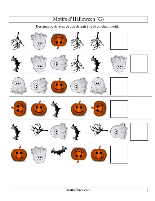 Images de Motifs d'Halloween avec Deux Particularités (forme & rotation) (G)