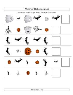 Images de Motifs d'Halloween avec Trois Particularités (forme, taille & rotation)