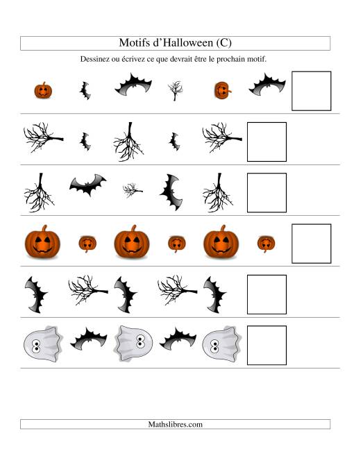 Images de Motifs d'Halloween avec Trois Particularités (forme, taille & rotation) (C)
