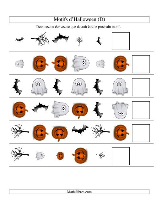 Images de Motifs d'Halloween avec Trois Particularités (forme, taille & rotation) (D)